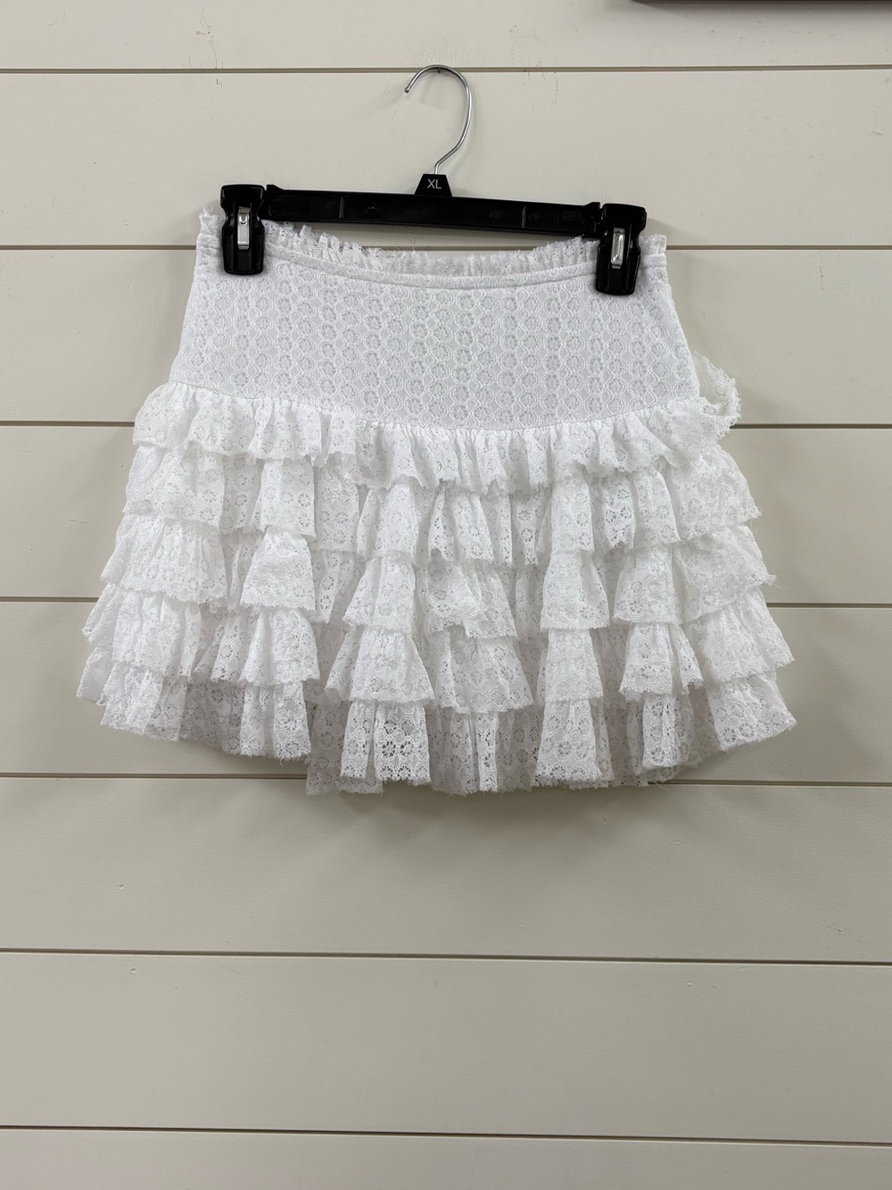 American Eagle Outfitters White Lace Tiered Ruffle Mini Skort